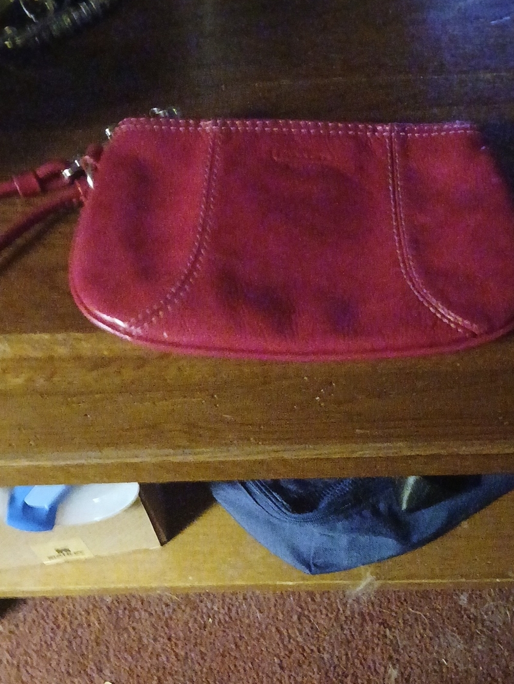 COACH Red Leather Wristlet  EUC